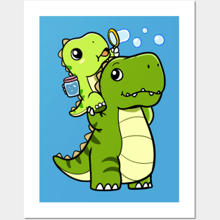 Dino Bubbles Posters and Art
